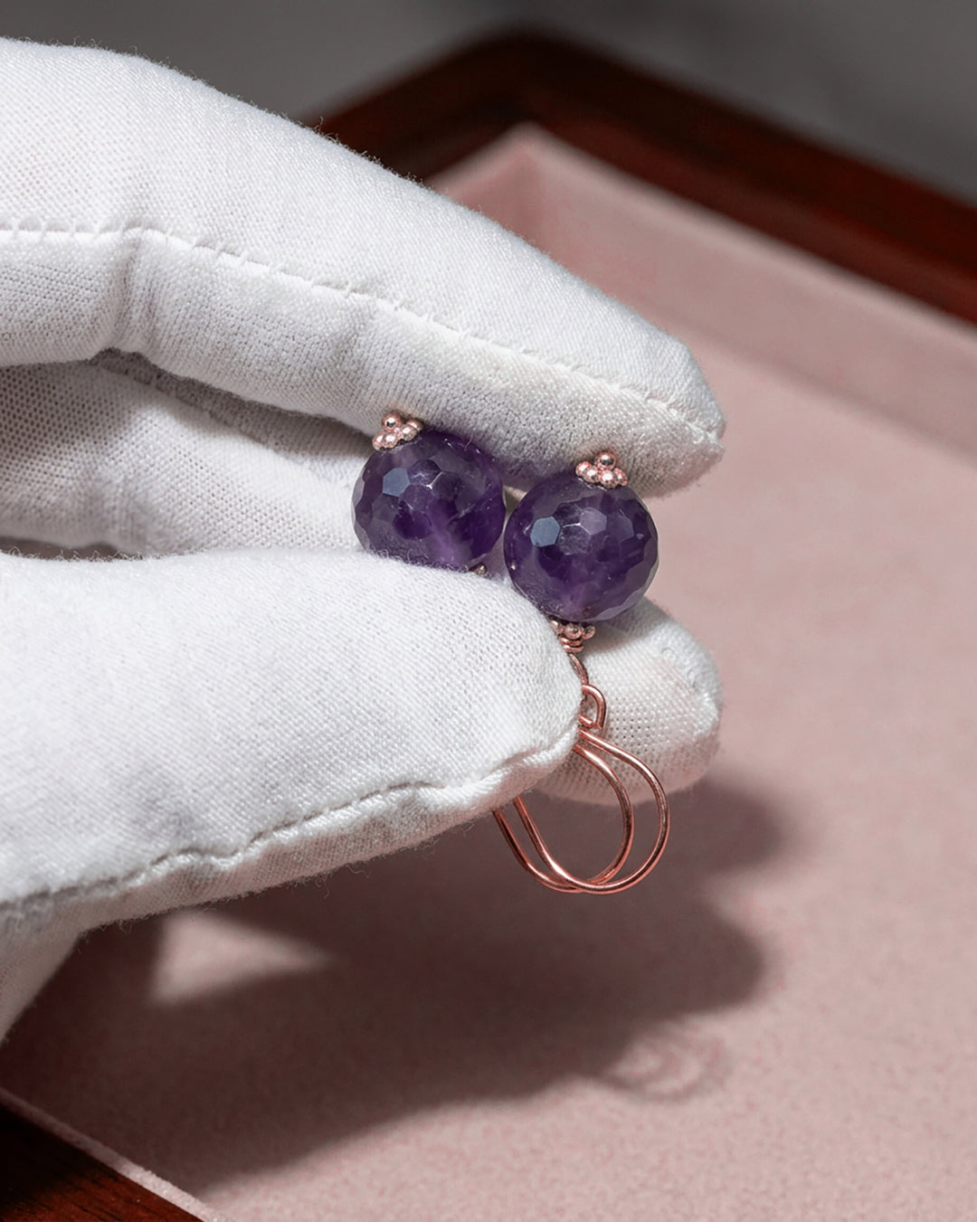 Amethyst Purple Round Earrings – Sterling Silver or 14k Gold
