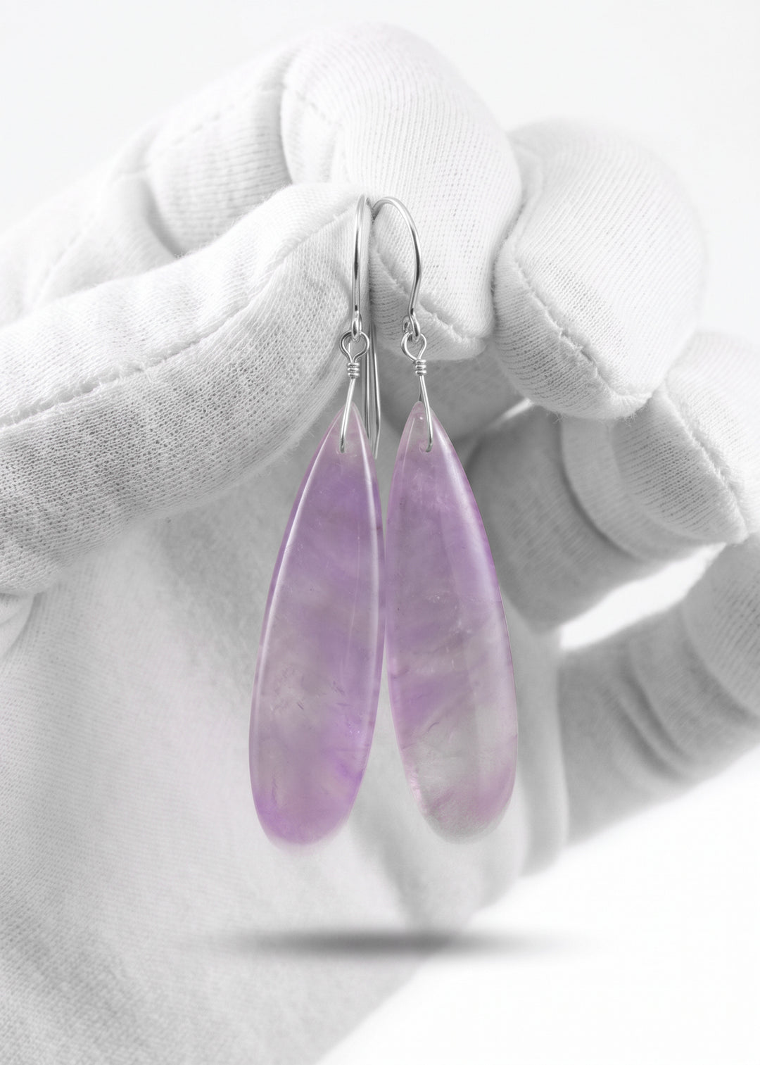 Amethyst Purple Lavender Earrings 2.3" – Sterling Silver or 14k Gold