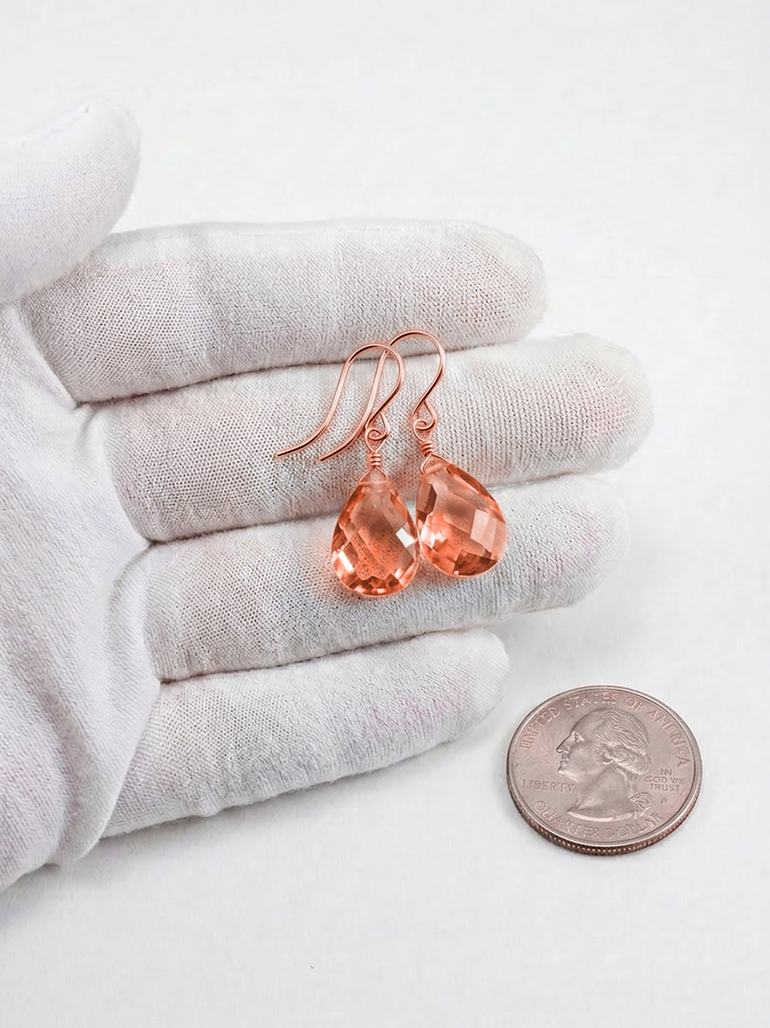 Champagne Cognac Cubic Zirconia Earrings Faceted Pear AAA CZ 14k Solid Gold or Filled or Sterling Silver Sim Diamond Dainty Classic Drops