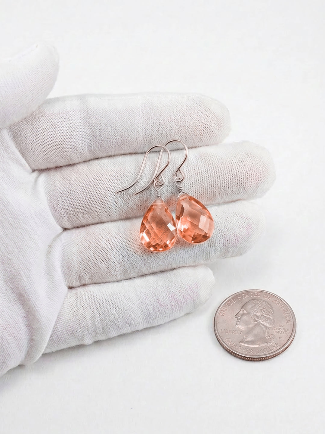 Champagne Cognac Cubic Zirconia Earrings Faceted Pear AAA CZ 14k Solid Gold or Filled or Sterling Silver Sim Diamond Dainty Classic Drops