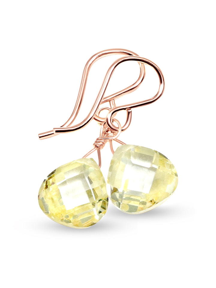 Cubic Zirconia Earrings Sterling Silver or 14k Gold Yellow Faceted 1 Inches