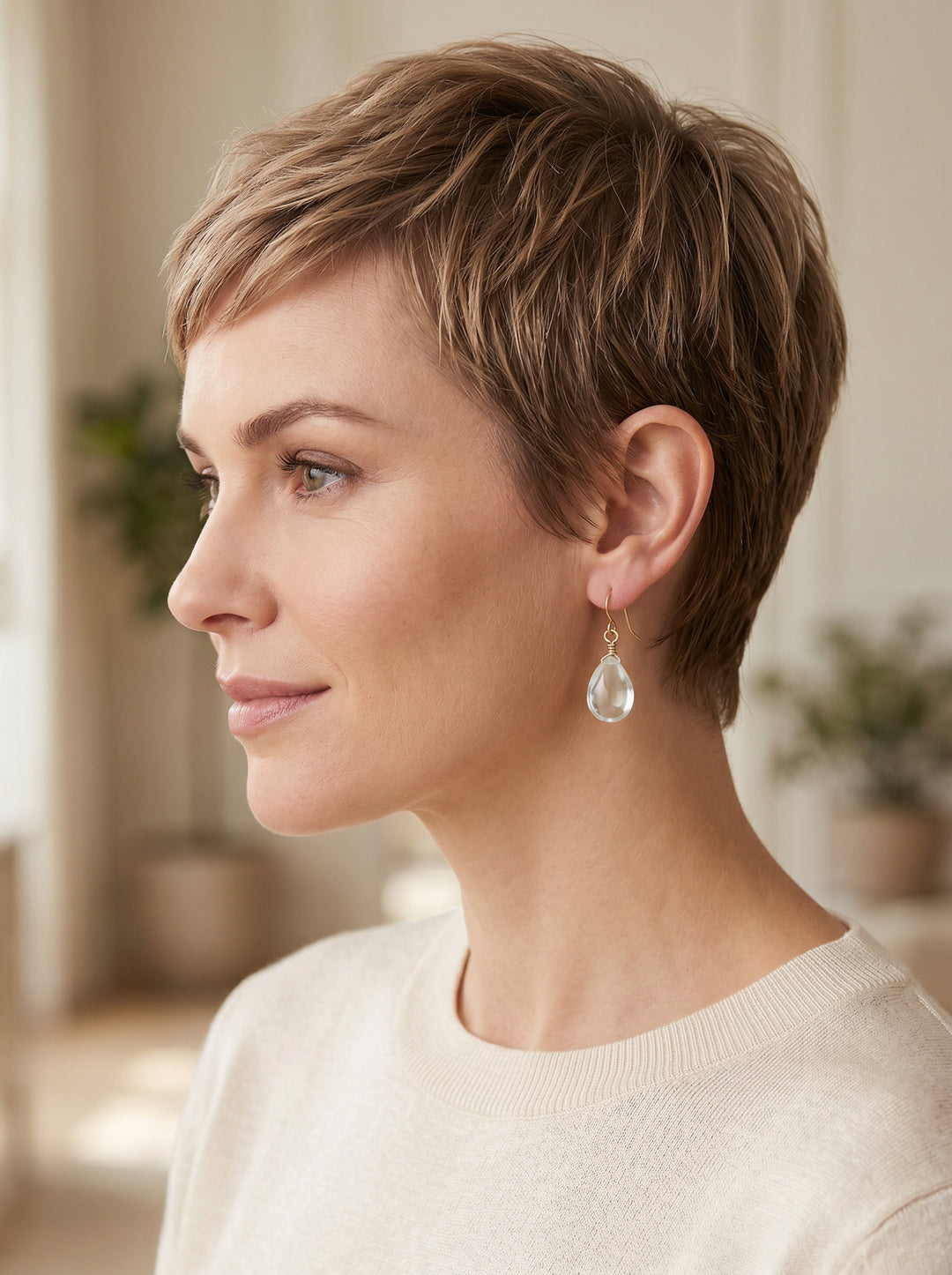 White Clear Cubic Zirconia Earrings Smooth CZ  Sterling Silver or 14k Solid Gold or Filled  Sim Diamond Teardrops Simple Pear Drops Spyglass