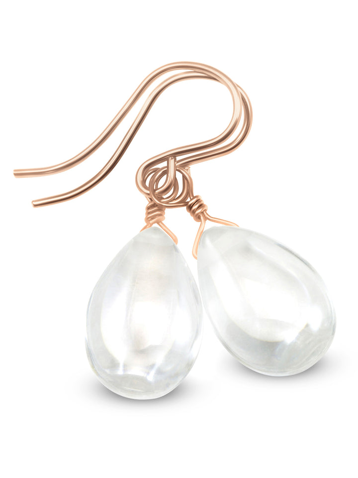 White Clear Cubic Zirconia Earrings Smooth CZ  Sterling Silver or 14k Solid Gold or Filled  Sim Diamond Teardrops Simple Pear Drops Spyglass