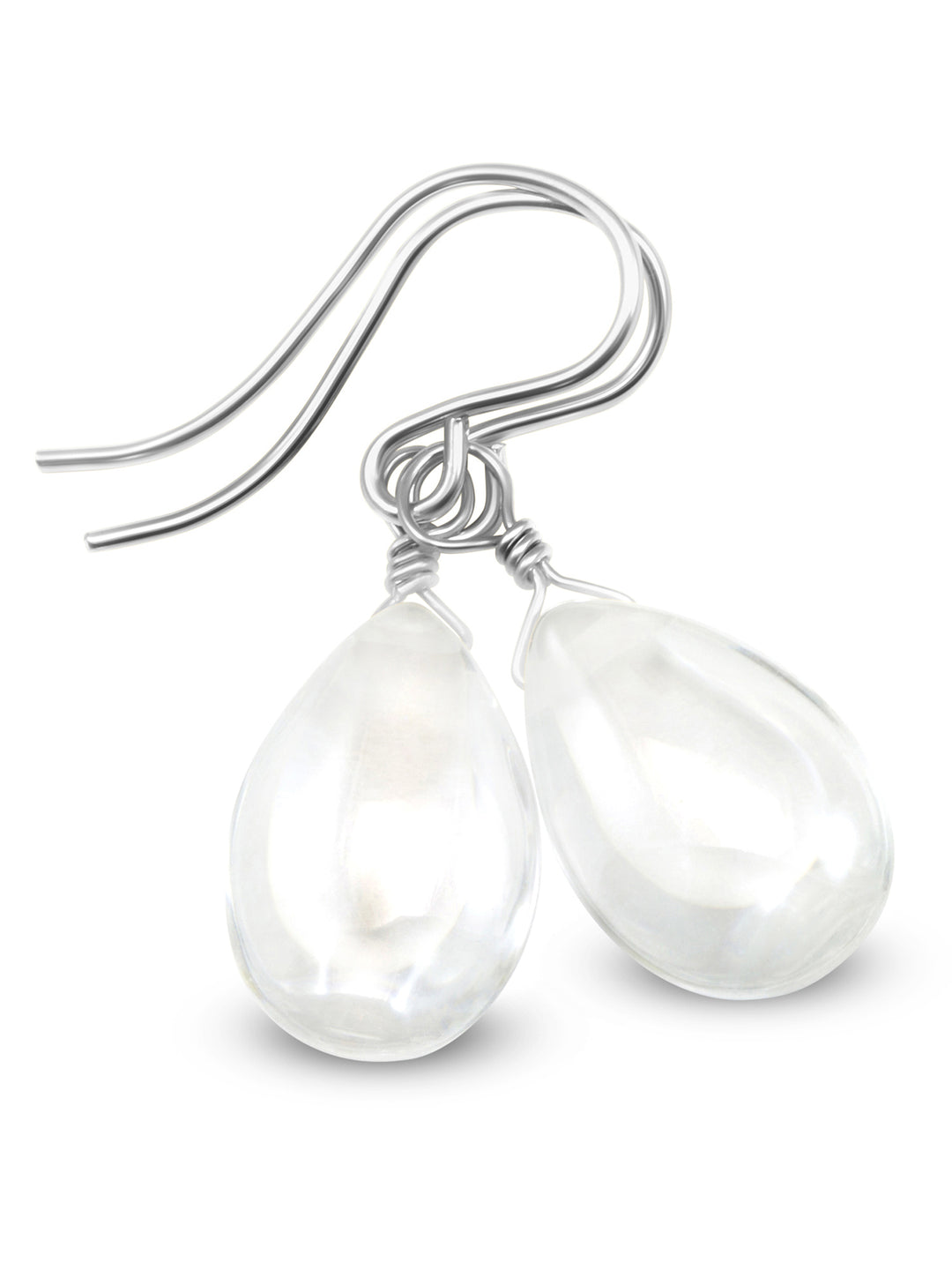 White Clear Cubic Zirconia Earrings Smooth CZ  Sterling Silver or 14k Solid Gold or Filled  Sim Diamond Teardrops Simple Pear Drops Spyglass