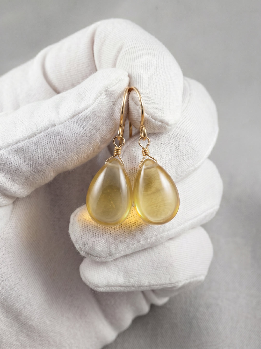 Champagne Soft Yellow Cubic Zirconia Earrings Teardrop AAA CZ Smooth Sterling Silver or 14k Solid Gold or Filled Sim Diamond Simple Drops