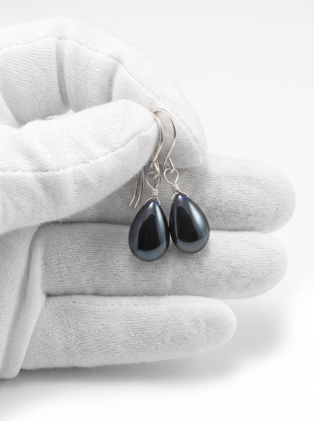Dark Sapphire Blue Cubic Zirconia Earrings Smooth Teardrop Briolette AAA CZ Sterling Silver or 14k Solid Gold or Filled Pear Drops