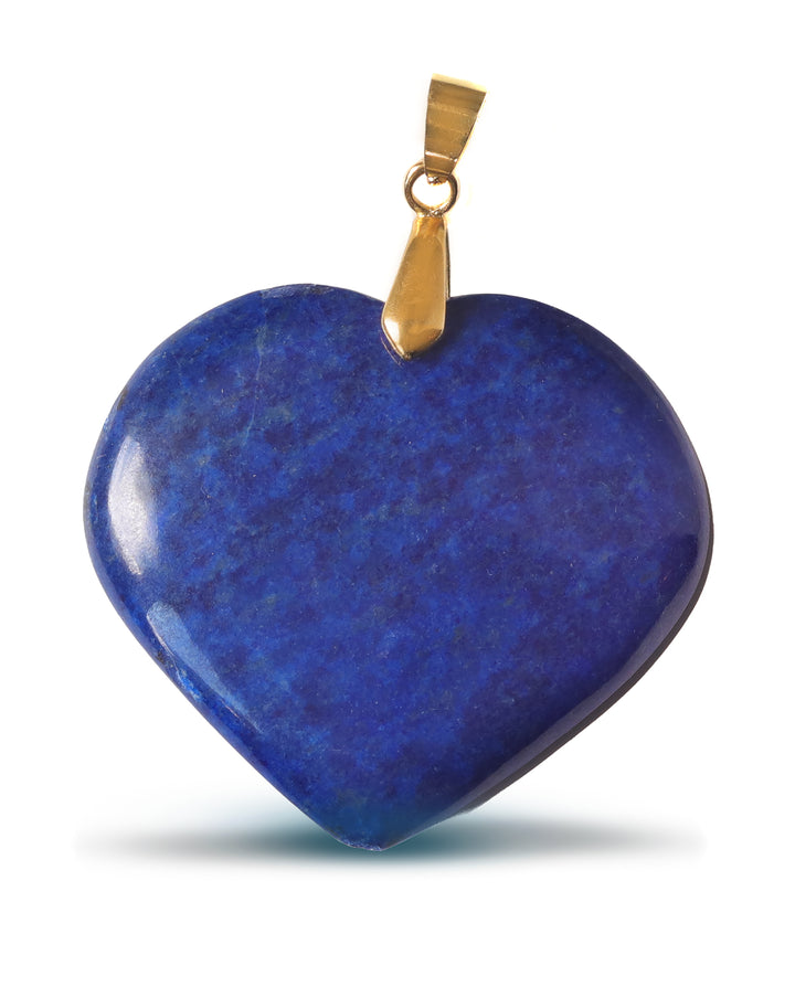 Lapis Lazuli Necklace Pendant Puffed Heart Natural Blue AAA Classic Simple Pyrite Flecks