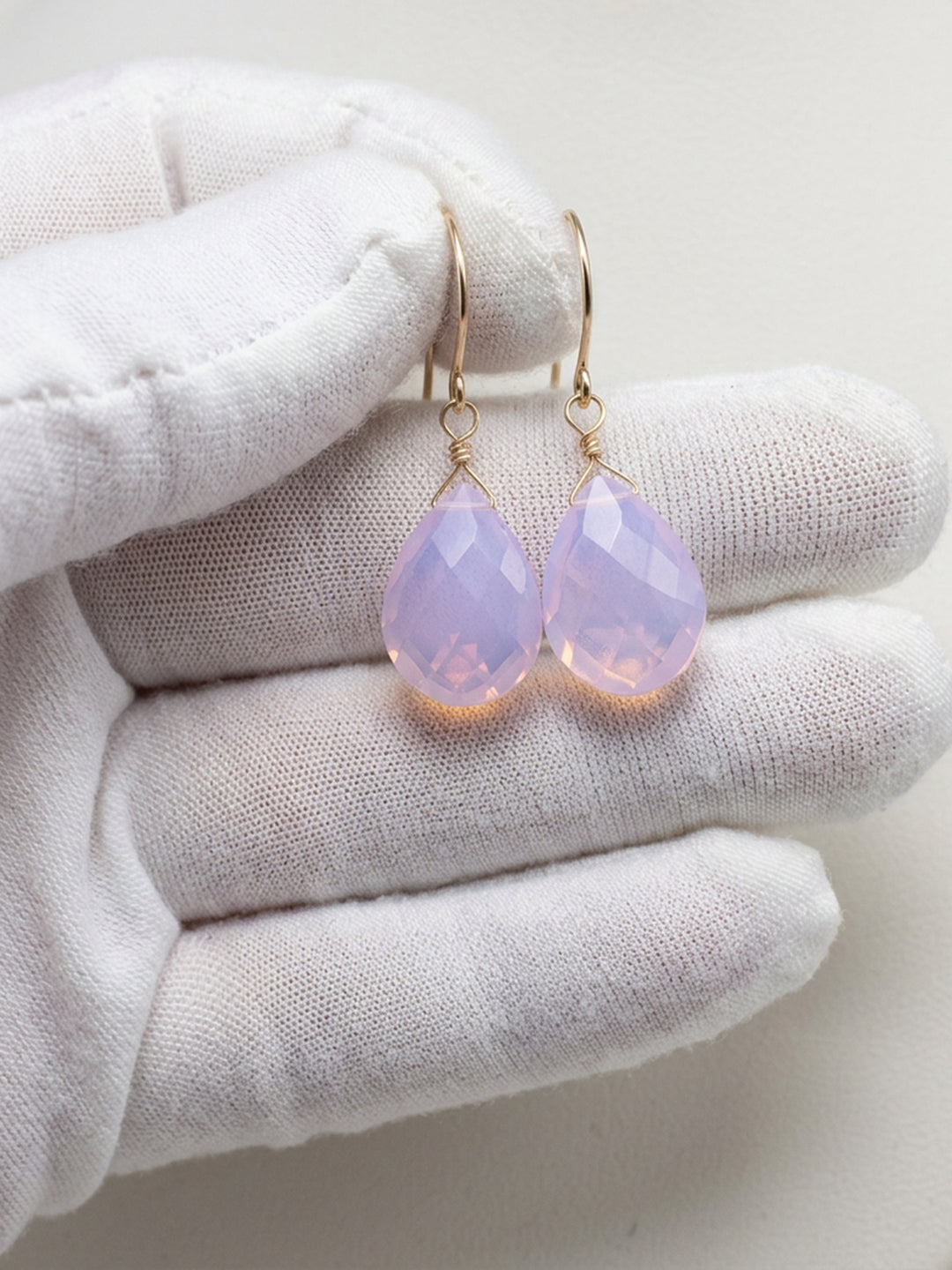 Opalite Earrings Faceted Teardrops 14k Solid Yellow Gold or Filled or Sterling Silver AAA cut iridescent colors simple daily drops