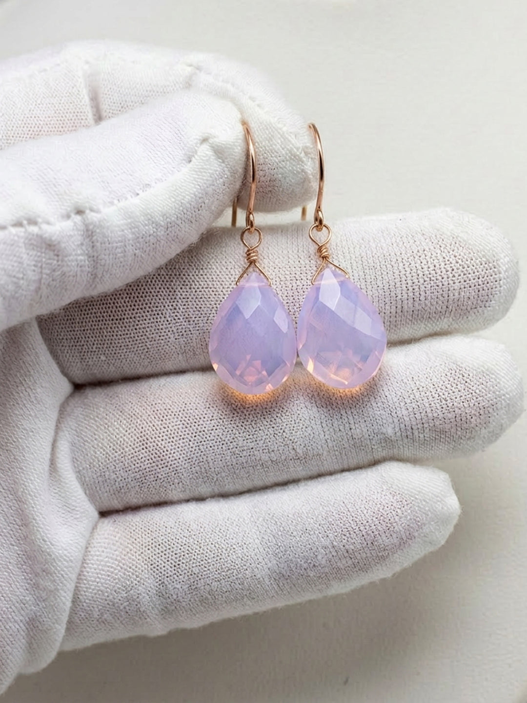 Opalite Earrings Faceted Teardrops 14k Solid Yellow Gold or Filled or Sterling Silver AAA cut iridescent colors simple daily drops