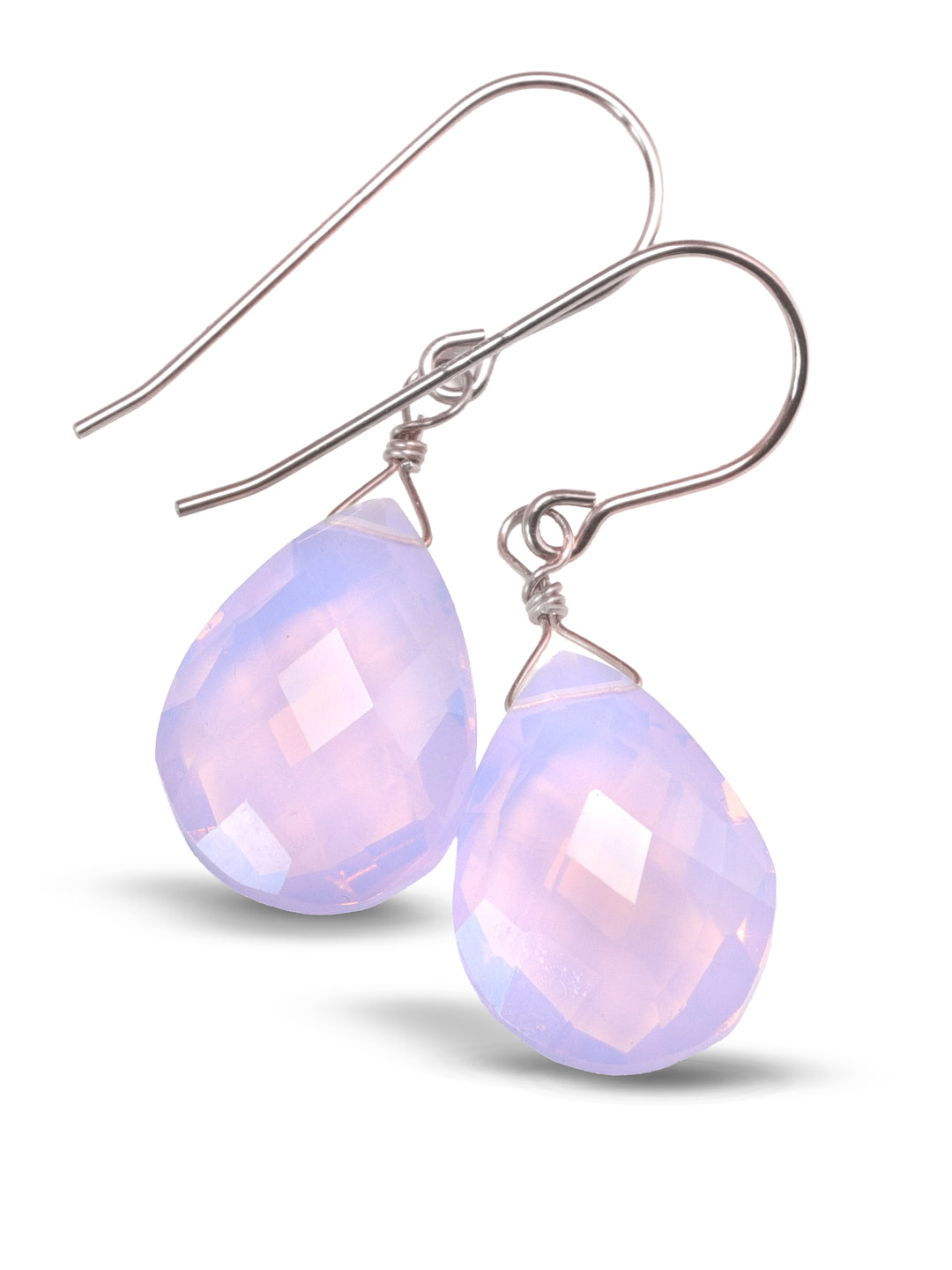 Opalite Earrings Faceted Teardrops 14k Solid Yellow Gold or Filled or Sterling Silver AAA cut iridescent colors simple daily drops
