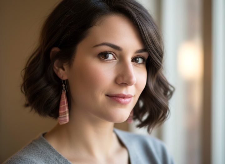Natural Pink Rhodochrosite Earrings Large Long 2.2 Inch Dangles Sterling Silver or 14k Solid Gold or Filled Teardrops AAAA (Copy)