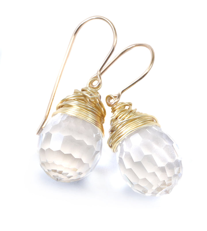 Spyglass Designs Earrings created with Crystals by Swarovski® Disco Ball Clear 14k Solid Gold or Sterling Silver Dangles