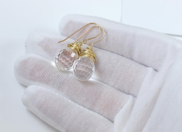 Spyglass Designs Earrings created with Crystals by Swarovski® Disco Ball Clear 14k Solid Gold or Sterling Silver Dangles