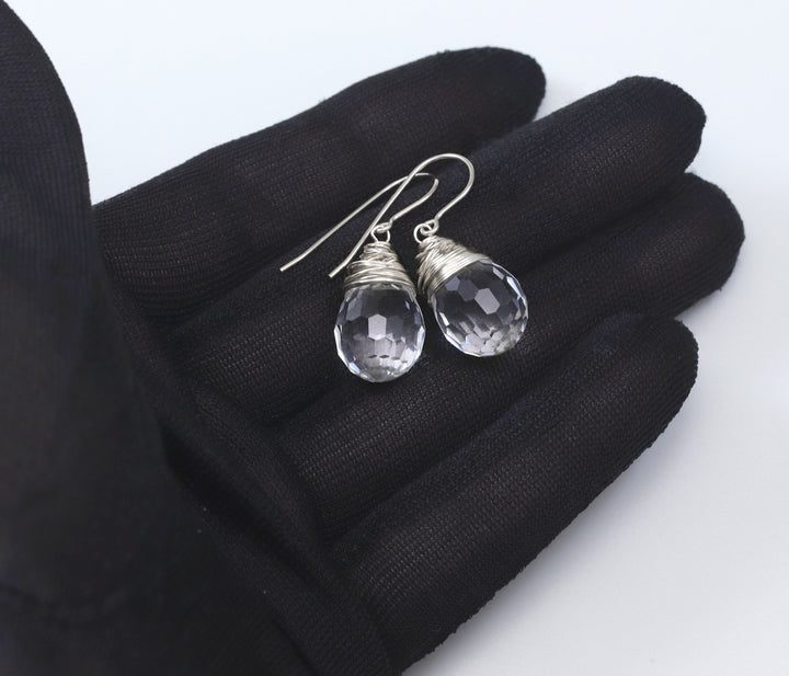 Spyglass Designs Earrings created with Crystals by Swarovski® Disco Ball Clear 14k Solid Gold or Sterling Silver Dangles