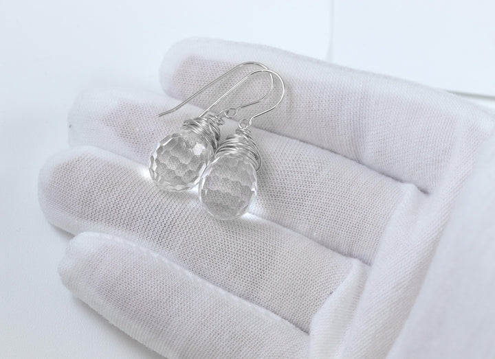 Spyglass Designs Earrings created with Crystals by Swarovski® Disco Ball Clear 14k Solid Gold or Sterling Silver Dangles