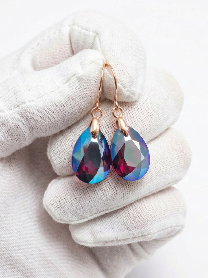 Spyglass Designs Earrings created with Crystals by Swarovski®  Purple Simulated Amethyst 14k Solid Gold or Sterling Silver Dangles