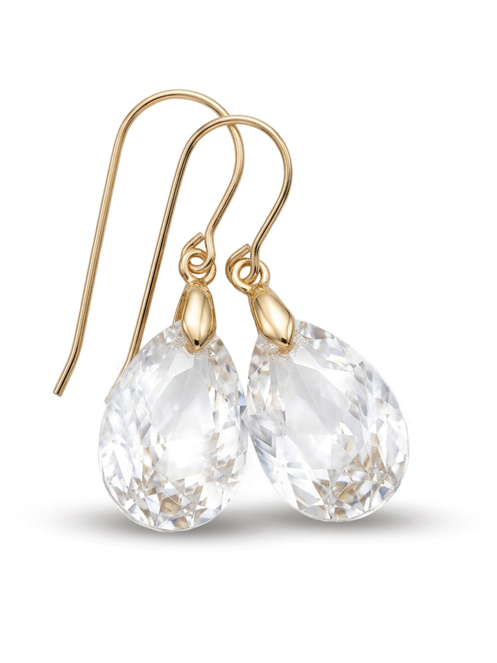 Spyglass Designs Earrings created with Crystals by Swarovski®  Clear Shimmery 14k Solid Gold or Sterling Silver Dangles