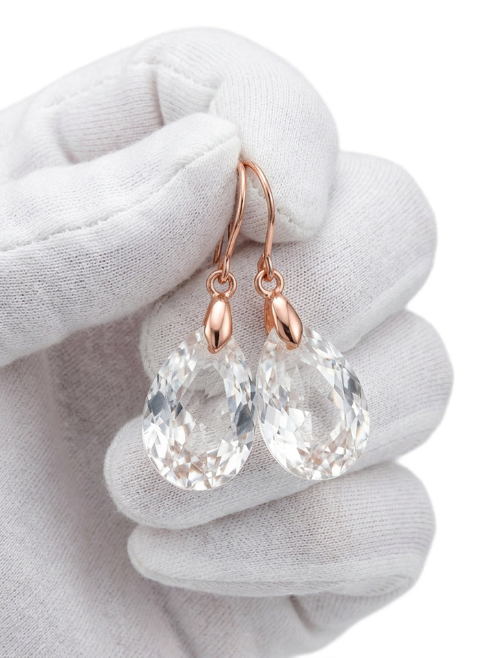 Spyglass Designs Earrings created with Crystals by Swarovski®  Clear Shimmery 14k Solid Gold or Sterling Silver Dangles
