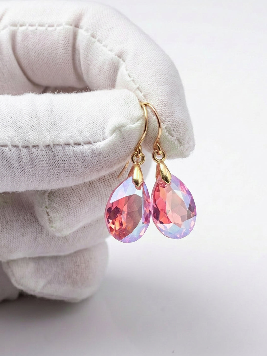Spyglass Designs Earrings created with Crystals by Swarovski® Pink Simulated Sapphire 14k Solid Gold or Sterling Silver Dangles Drops