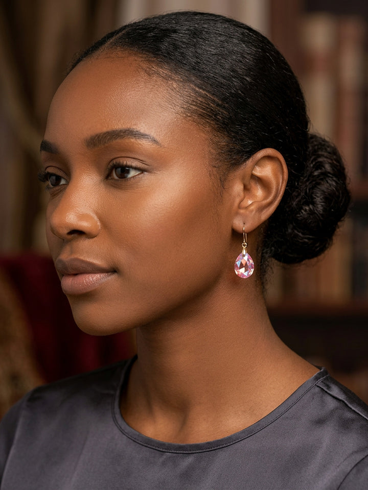 Spyglass Designs Earrings created with Crystals by Swarovski® Pink Simulated Sapphire 14k Solid Gold or Sterling Silver Dangles Drops