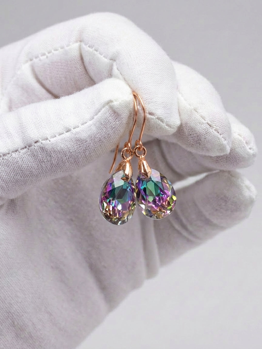 Spyglass Designs Earrings created with Crystals by Swarovski® Multi Rainbow 14k Solid Gold or Sterling Silver Dangles