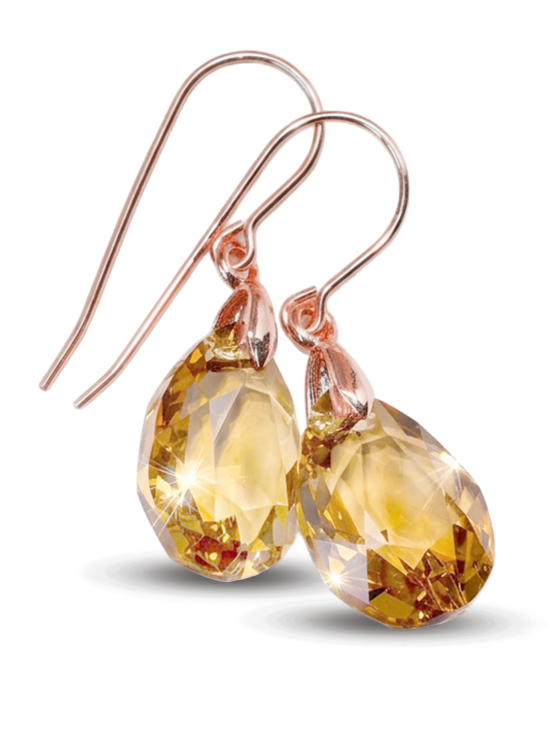 Spyglass Designs Earrings created with Crystals by Swarovski®  Imperial Yellow Simulated Topaz 14k Solid Gold or Sterling Silver Dangles