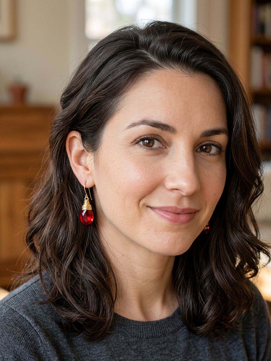 Spyglass Designs Earrings created with Crystals by Swarovski® Ruby Red 14k Solid Gold or Sterling Silver Dangles
