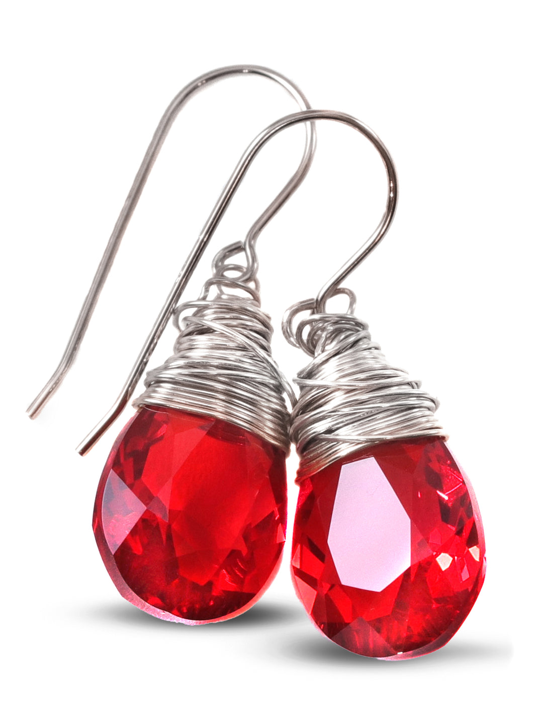 Spyglass Designs Earrings created with Crystals by Swarovski® Ruby Red 14k Solid Gold or Sterling Silver Dangles