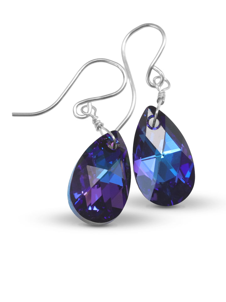 Spyglass Designs Earrings created with Crystals by Swarovski® Bermuda Blue Sapphire Crystals 14k Solid Gold or Sterling Silver Dangle