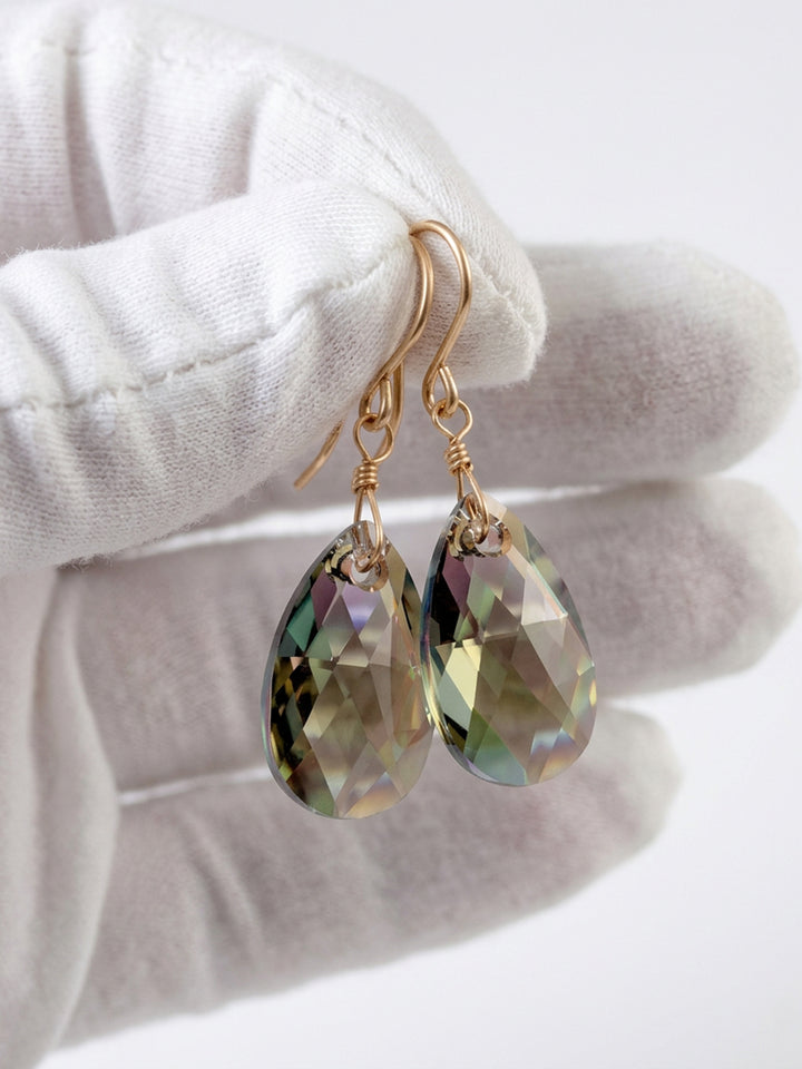 Spyglass Designs Earrings created with Crystals by Swarovski® Silvery Black 14k Solid Gold or Sterling Silver Dangles