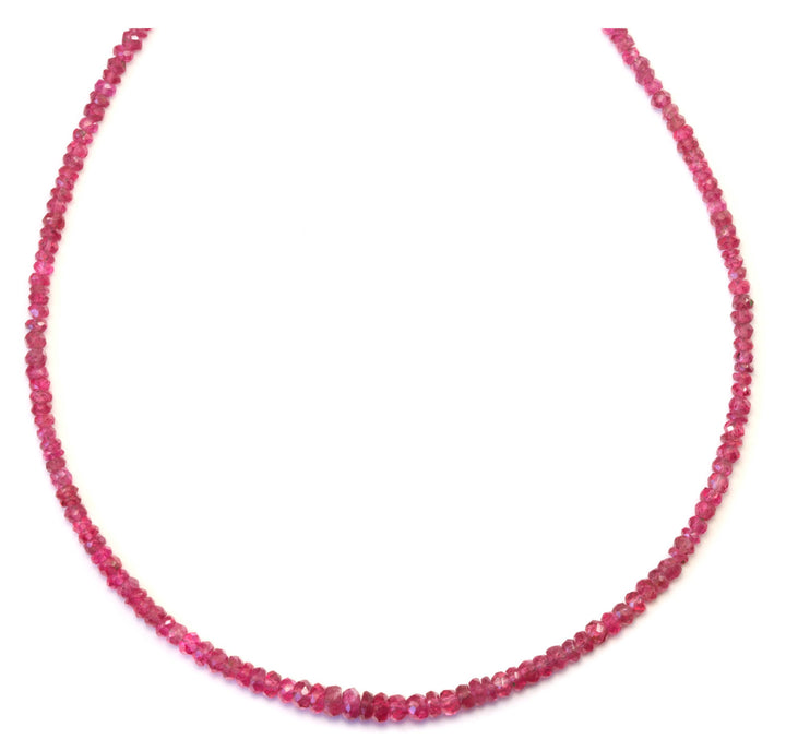 Red Spinel Necklace Faceted Solid Strand Link Beaded 14k Gold Filled 18 Inches natural stone everyday wear Pink Gemstones