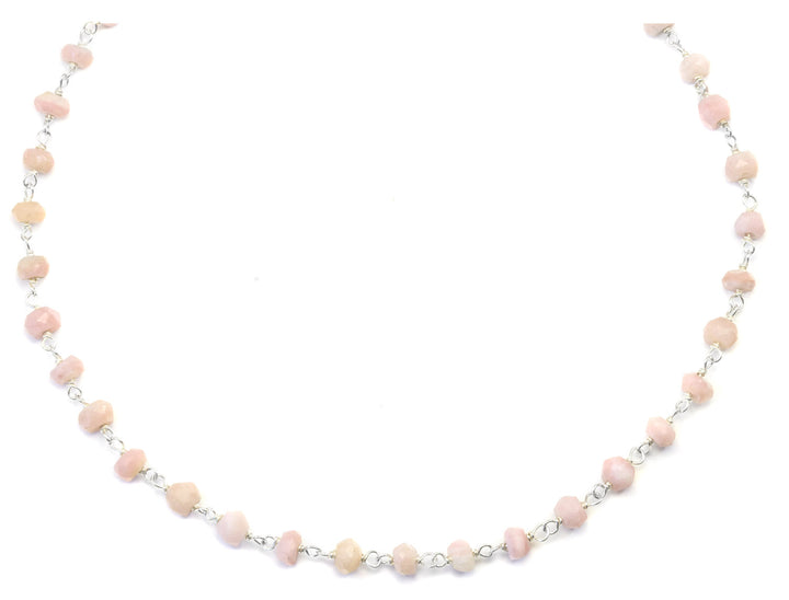 Pink Opal Necklace Sterling Silver or 14k Gold Fill Peruvian Opals 18 19 Inches natural faceted soft color AAA Spyglass Designs Dainty