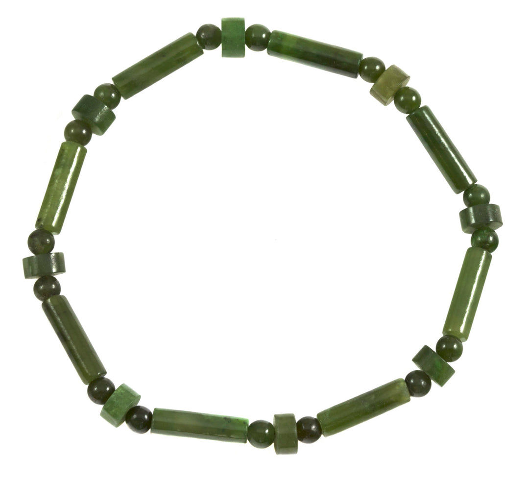 Jade Bracelet Green Nephrite Adjustable 7 8 Inches Inch Simple Everyday Stretch Easy Wear Natural Stones Different Shapes Round  Teardrop