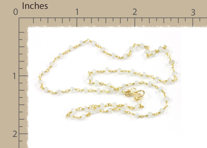 Moonstone Necklace Rainbow Blue White  14k Gold Filled or Sterling Silver Chain Link Faceted  18 19 Inches Simple Dainty Everyday