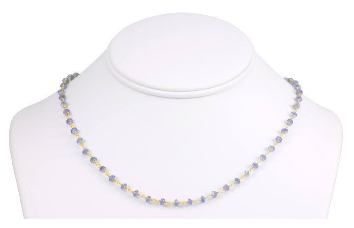 Tanzanite Necklace 14k Gold filled 18 19 Inch Chain Faceted Spaced Out Natural Earthy  Gemstones 4mm Purple lavender