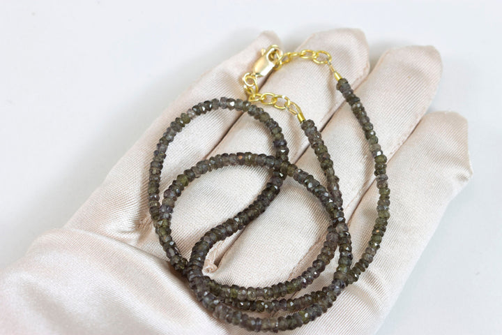 Color Change Garnet Necklace 14k Gold 18 19 Inch Beaded Chain Link Faceted Stones Natural Earthy Rare Gemstones Solid Strand 3 4 mm Earthy