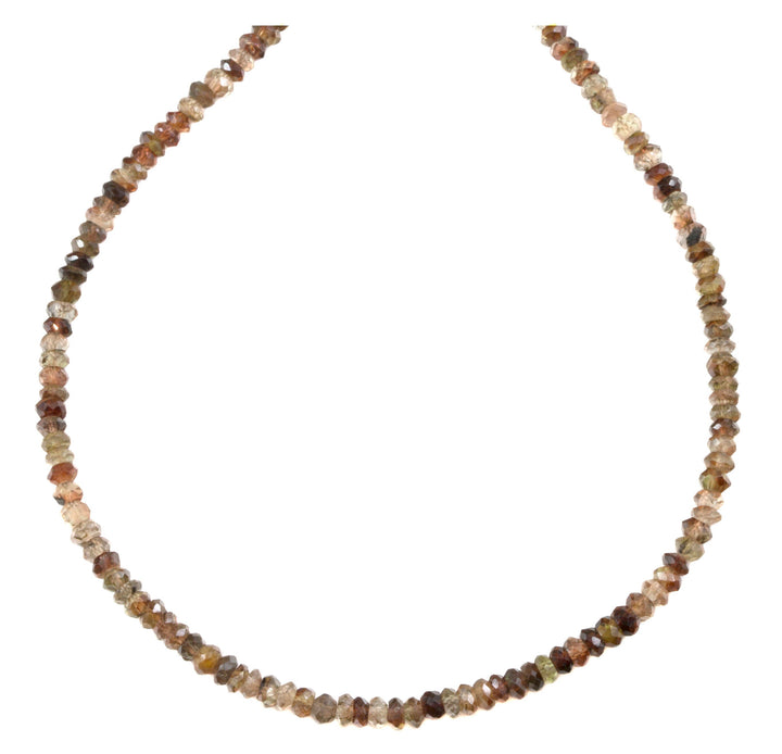 Andalusite Necklace 14k Gold filled or sterling silver 18 19 Inch Chain Faceted  Natural Earthy  Gemstones Solid Strand 4mm Peachy Brown