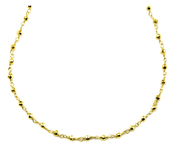 Iron Pyrite Necklace 14k Gold Filled Small Dainty Stones 18 19 Inches Simple Coated Golden Color Nugget chain Look