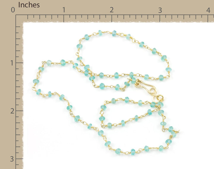 Blue Apatite Necklace 14k Gold filled 18 19 Inch Chain Faceted Natural Earthy Gemstones 3.5mm Soft Pale Blue Dainty Small