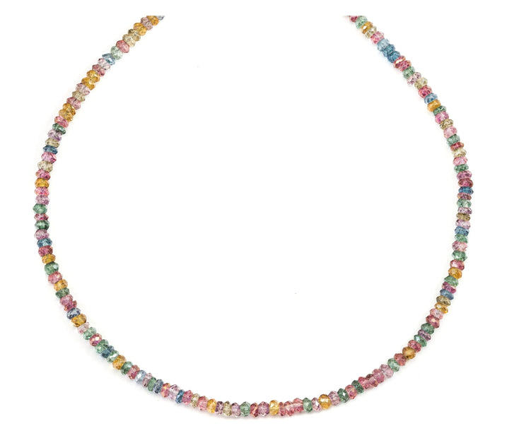 Mystic Quartz Necklace Beaded 14k Gold Filled Solid Strand Faceted 18 19 Inch AAA Purple Blue Lavender Iridescent colors 3mm size - Spyglass Designs