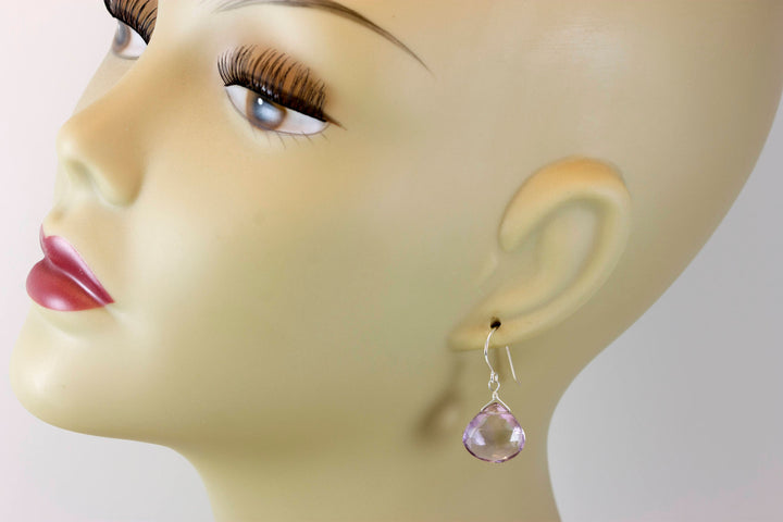 Ametrine Earrings Faceted Heart Briolettes 14k Gold or Sterling Silver or 14k Solid Gold or Filled Natural Purple Lavender Large Heart Drops