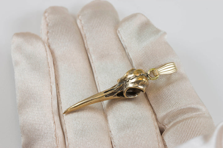 Hummingbird Bird Skull Necklace Pendant Large sculpted carved quality cast design unique one of a kind 1.8 Inches Spyglass Designs