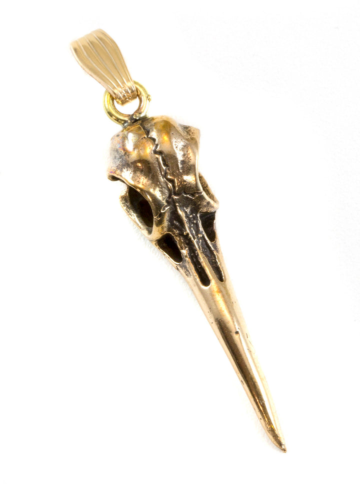 Hummingbird Bird Skull Necklace Pendant Large sculpted carved quality cast design unique one of a kind 1.8 Inches Spyglass Designs