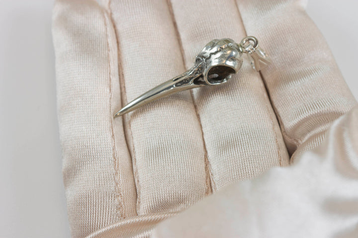 Hummingbird Bird Skull Necklace Pendant Large sculpted carved quality cast design unique one of a kind 1.8 Inches Spyglass Designs