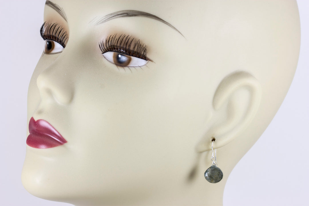 Moss Aquamarine Earrings Natural Faceted 14k Solid Gold or Filled or Sterling Silver Heart Briolettes Dangle Drops Spyglass Designs