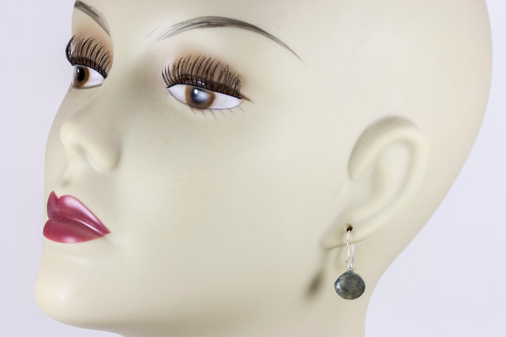 Moss Aquamarine Earrings Natural Faceted 14k Solid Gold or Filled or Sterling Silver Heart Briolettes Dangle Drops Spyglass Designs