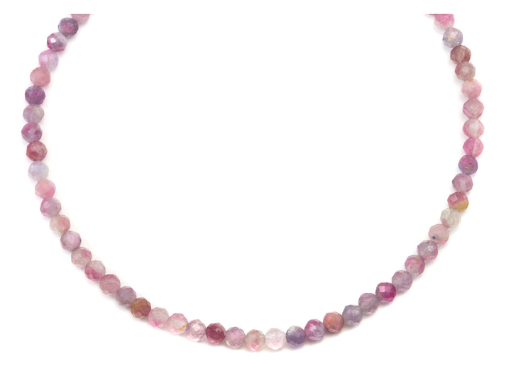 Pink Tourmaline Necklace Natural Earthy Solid Strand Dainty Small Sterling Silver 14k Gold FIlled Micro Faceted 19 20 Inches Simple