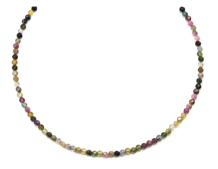 Multi Colored Tourmaline Necklace Natural Earthy Solid Strand Dainty Small Sterling Silver 14k Gold Filled Micro Faceted 18 19 Inches Simple - Spyglass Designs