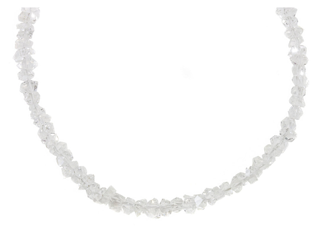Herkimer Diamond Necklace Natural Clear Solid Strand Dainty Sterling Silver Herkimer Double Terminated Quartz 20 Inches Simple