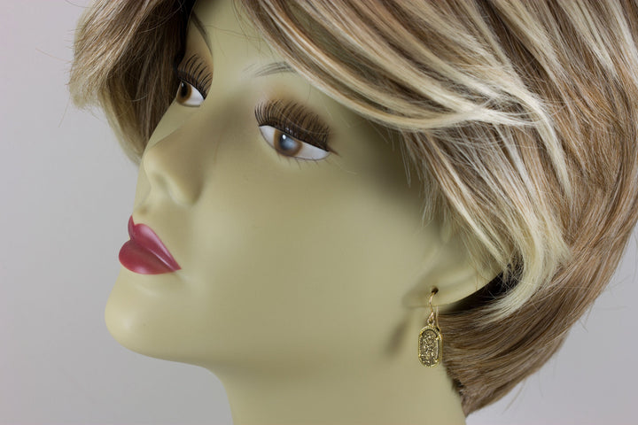 Golden  Drusy Earrings Druzy Teardrop 14k solid gold or filled long narrow oval shaped Bezel Simple Dainty Drops Fancy Bezel surround